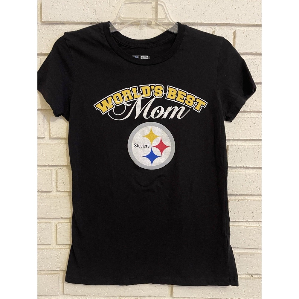 NFL Pittsburgh Steelers Women's "World's Best Mom" Black T-Shirt Size Medium